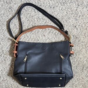 Jen & Co Alexa 2-in-1 Hobo Bag Vegan Leather Purse in a Purse Black